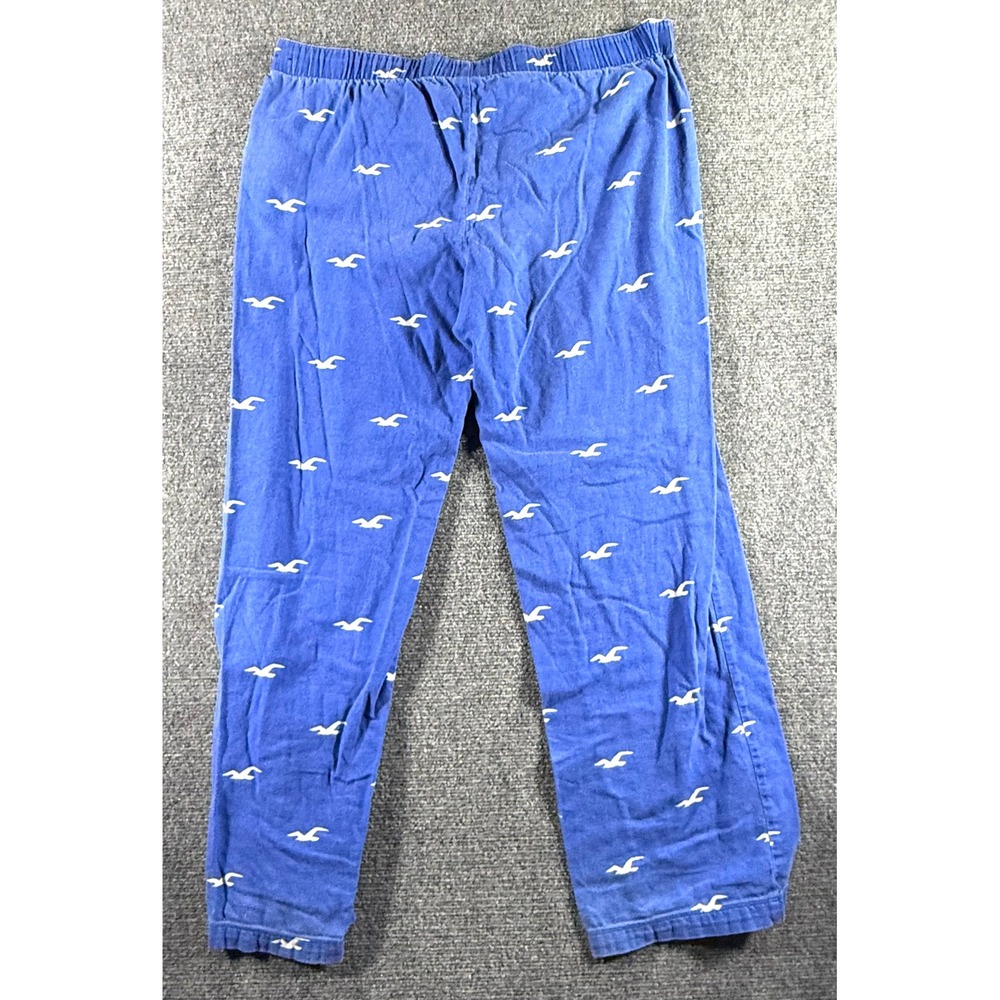 Hollister Blue Seagull Logo Pajama Pants Sleep Bottoms Womens‎ Large L - Picture 2 of 5